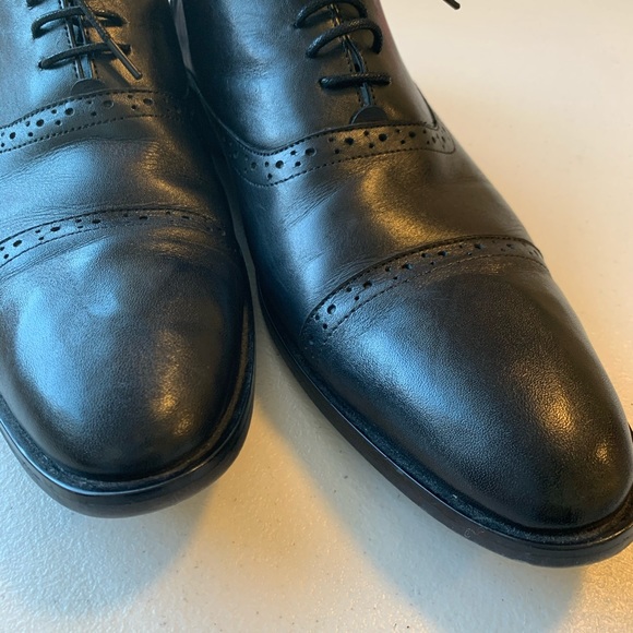 Men’s Black Leather Lace Up Oxfords Dress Shoes main image 7